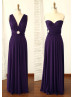 Plum Purple Jersey Wrap Convertible Bridesmaid Dress